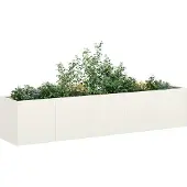 Prolenta Maison Exclusive - Pflanzkübel Weiß 200x40x40 cm Kaltgewalzter Stahl