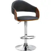 CLP Barhocker Nilse Kunstleder chrom - walnuss/schwarz