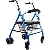 Mobiclinic Rollator Klappbar Aluminium Sitz und Rückenlehne Blau Paterna Clinicalfy