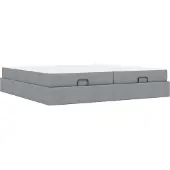 Syfax Bettgestell mit Matratze mit Matratze 2 pcs Hellgrau Stoff