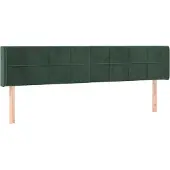 Syfax Kopfteil mit Ohren Dunkelgrün 163x16x78/88 cm Samt