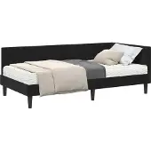 Syfax Eckbettgestell mit Matratze Sonstiges 2 pcs Schwarz Samt