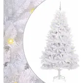 Syfax Künstlicher klappbarer Weihnachtsbaum Weiß 240 cm PVC und Stahl