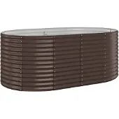 Syfax Hochbeet Pulverbeschichteter Stahl 175x100x68 cm Braun
