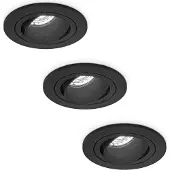 HOFTRONIC™ LED Einbaustrahler 4W 6500K GU10 Schwarz schwenkbar Set 3 Stück