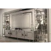 AEA Luxus Wohnwand Modern Design Möbel Holz mit Glas Wohnzimmermöbel