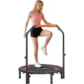 SPORTNOW 102cm Faltbares Fitness-Rebounder Fitness-Trampolin mit Haltegriff