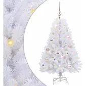 Syfax Künstlicher klappbarer Weihnachtsbaum Weiß 120 cm PVC und Stahl