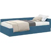 Syfax Eckbettgestell mit Matratze Sonstiges 2 pcs Blau Samt