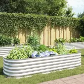 Prolenta Maison Exclusive - Garten-Hochbeet 240x80x44 cm Verzinkter Stahl Silbern