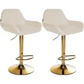 CLP 2er Set Barhocker Braga Gold Stoff, Farbe:grau