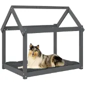 Syfax Hundebett Grau 101x70x90 cm Massivholz Kiefer