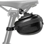 RockBros Fahrrad Satteltaschen Hard Shell Fahrradsitz Tasche 0,4L mit Halterung Schwarz