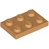 LEGO 2x3 Platten 3021 - 100 Stück Mittleres Nougat