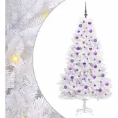 Syfax Künstlicher klappbarer Weihnachtsbaum Weiß 180 cm PVC und Stahl