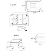 AEA Hochglanz Wohnwand Schrankwand Wohnzimmer Schrank Vitrine Sideboard Wohnwände
