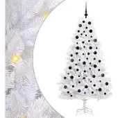 Syfax Künstlicher klappbarer Weihnachtsbaum Weiß 180 cm PVC und Stahl