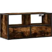 vidaXL TV-Schrank Räuchereiche 80x31x39,5 cm Holzwerkstoff und Metall