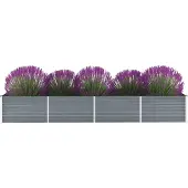 vidaXL "Winter Sale" Beete - Grau Garten-Hochbeet Verzinkter Stahl 320x80x45cm Grau DE5111478