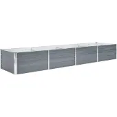 Syfax Garten-Hochbeet Verzinkter Stahl 320x80x45 cm Grau