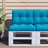 vidaXL Möbel Palettenkissen Hellblau 60x40x12 cm Stoff - Gartenmöbelauflagen &52627