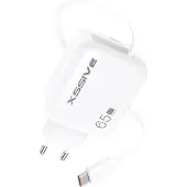 Xssive 65W PD Schnellladegerät mit einziehbarem USB-Kabel - XSS-AC80