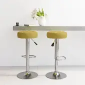 vidaXL Hochwertig Barhocker 2 Stk. Grün Stoff 332976