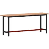 vidaXL Hochwertige Werkbank 200x55x81,5 cm Massivholz Buche und Metall, Werkbänke DE14336
