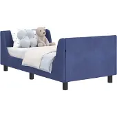 Syfax Kinderbettgestell mit Kopfteil Polizeiblau 80 x 160 cm Samt
