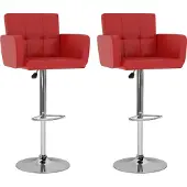 vidaXL Möbel Barhocker 2 Stk. Rot Kunstleder - Barhocker 323655