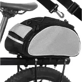 Trizand Wasserdichte Fahrradtasche 13L Gepäckträgertasche mit Klettverschluss & Reflexstreifen 17x40x18 cm