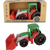 Askato Traktor plastikowy z łyżką do zabawy dla dzieci