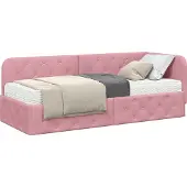 Syfax Eckbettgestell Rosa 80 x 200 cm Samt