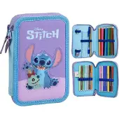 Northix Stitch Doppel-Federmäppchen für Schule, Büro oder Reisen