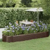 Prolenta Maison Exclusive - Hochbeet Verzinkter Stahl 322x100x36 cm Braun