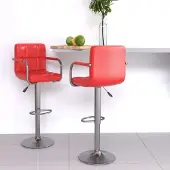vidaXL Möbel Barhocker 2 Stk. Rot Kunstleder - Barhocker 334595