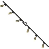 Zumaline Schienenstrahler-Set 6x GU10 2 m schwarz gold Rohrschiene 3022
