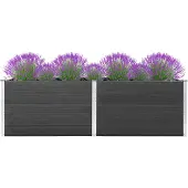 vidaXL Garten-Hochbeet 200x50x91 cm WPC Grau , Gabionen Design 2024