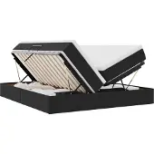 vidaXL Aufbewahrungsbett mit Matratze Schwarz 200 x 200 cm Samt