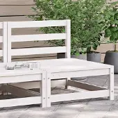 vidaXL "im Angebot" Garten-Mittelsofa Weiß Massivholz Kiefer - Stapelsessel CC20666