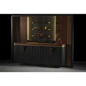 AEA Luxus Schrank Wohnwand Sideboard Mit Beleuchtung Edelstahl Wohnzimmer