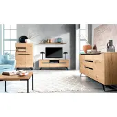 AEA DesignerWohnwand Modern Holzmöbel TV-Lowboard Wohnzimmer Set 4tlg