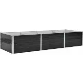 Syfax Garten-Hochbeet Anthrazit 240 x 80 x 45 cm Verzinkter Stahl