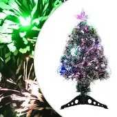 Syfax Weihnachtsbaum mit Beleuchtung Grün und Weiß 64cm Glasfaser