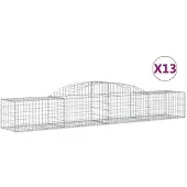 vidaXL Gabionen mit Hochbogen 13 Stk. 300x50x40/60 cm Verzinktes Eisen