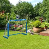 B2X Fußballtor 300x200x100 cm für Garten, robuster Stahlrahmen, wetterfestes Netz, verankerbar