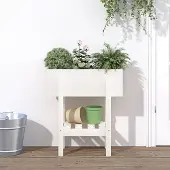 Prolenta Maison Exclusive - Pflanzkübel Weiß 62x30x69 cm Massivholz Kiefer