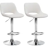 CLP 2er Set Barhocker Camden Samt chrom - hellgrau