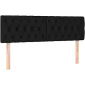 Syfax Kopfteile Schwarz 160x7x78/88 cm Stoff