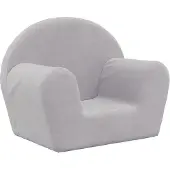 Syfax Kindersofa Hellgrau Weich Plüsch